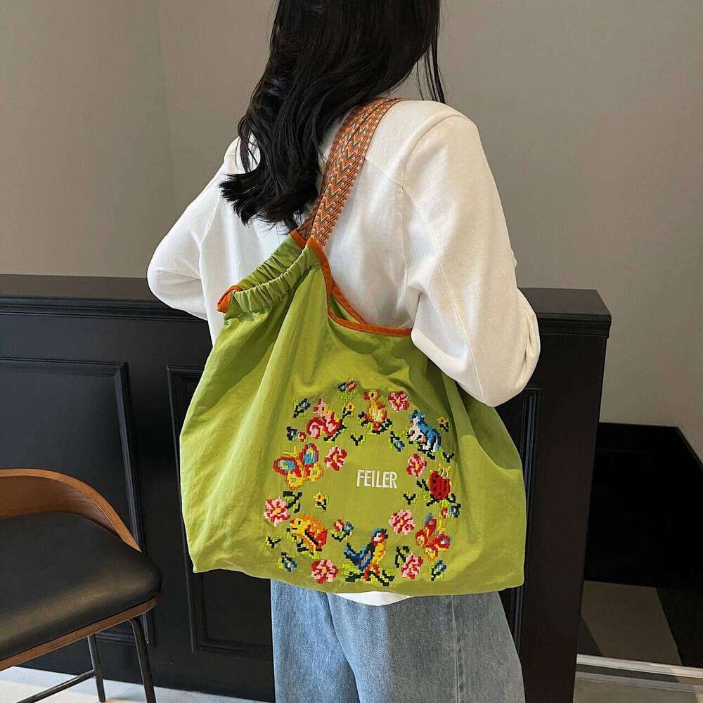 Sweet Floral Cloth Shoulder Bags Women Large Capacity Waterproof Oxford Casual Totes Lazy Style Leisure Flower Handbags For Girl