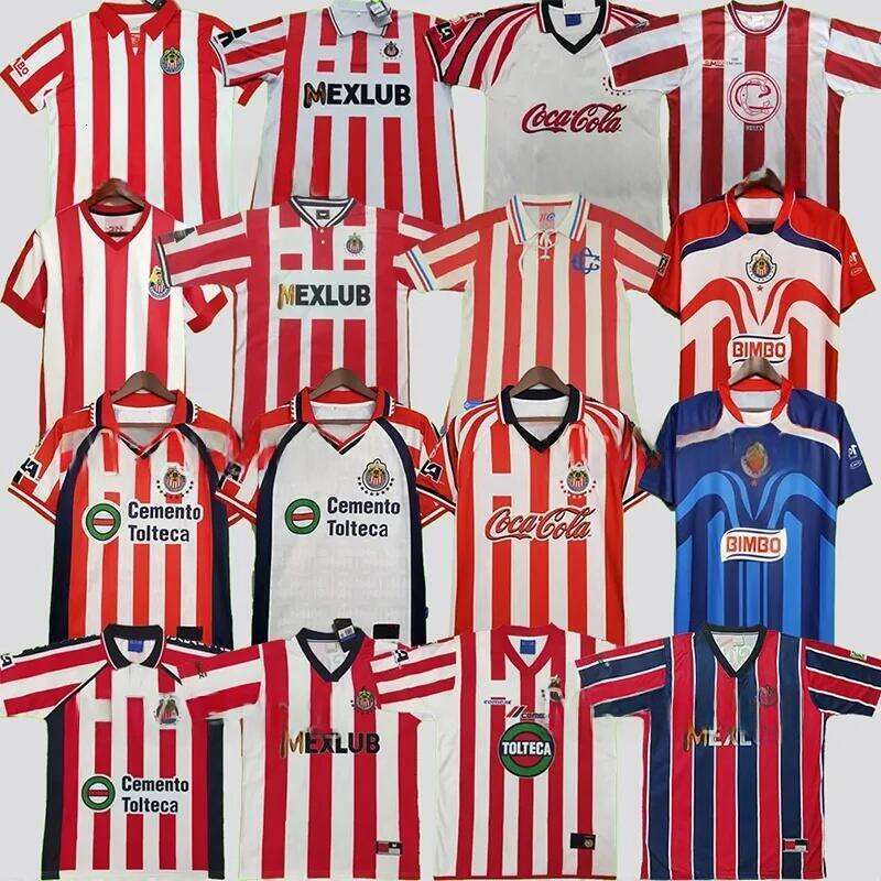 1994 95 96 97 98 99 Chivas Guadalara Retro Soccer Jersey 2001 2002 06 07 RAMIREZ B. GALINDO R. MORALES O. BRAVO Home Away Football Shirt