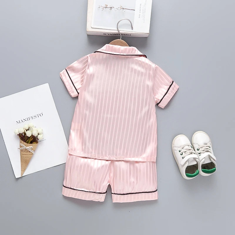 Summer Baby Girls Clothes Suit Children Sleepwear Shirt Shorts 2Pcs/Sets Kids Boys Pajamas Toddler Costume Infant Tracksuits 250617