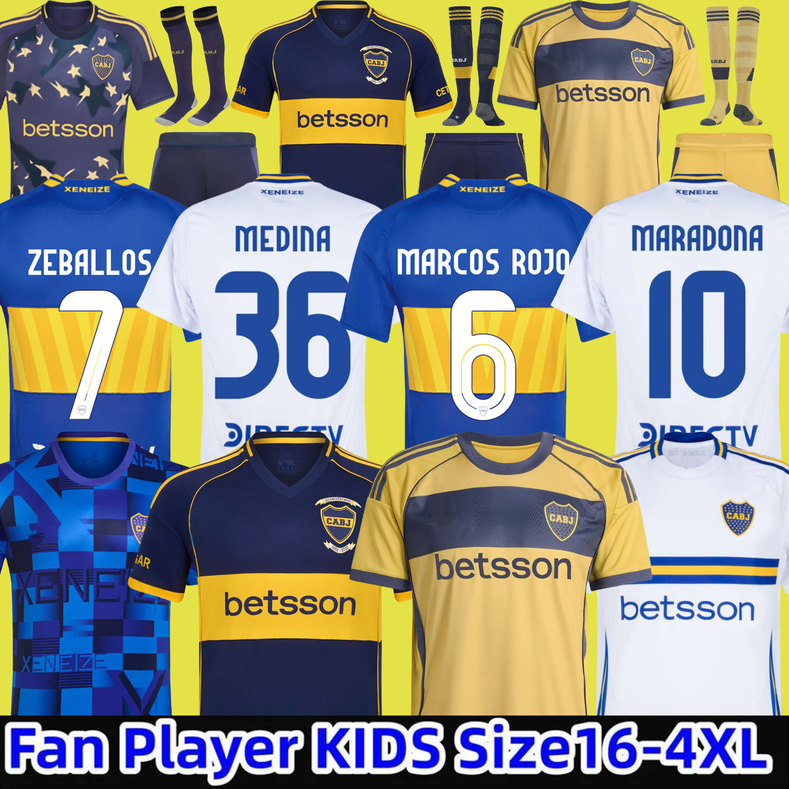 3XL 4XL 24 25 26 Boca Juniors CAVANI 120th Anniversary soccer jerseys 2024 2025 Special Benedetto VILLA MARADONA SALVIO home away third football shirt Men kids kit
