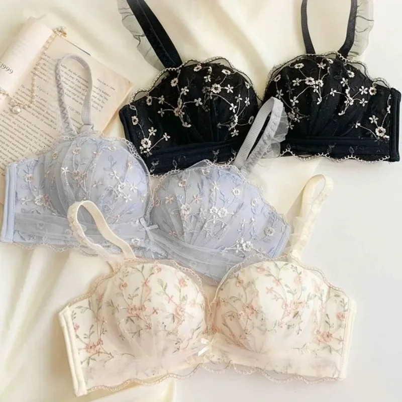 Small Breasts Gathered Womens Underwear Flat Chest Collection Side Breast Anti-sagging No Steel Ring Embossed Womens Bra 250617