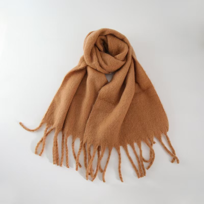 T986 new macaron solid color imitation cashmere scarf female winter soft atmosphere scarf Korean all-match shawl