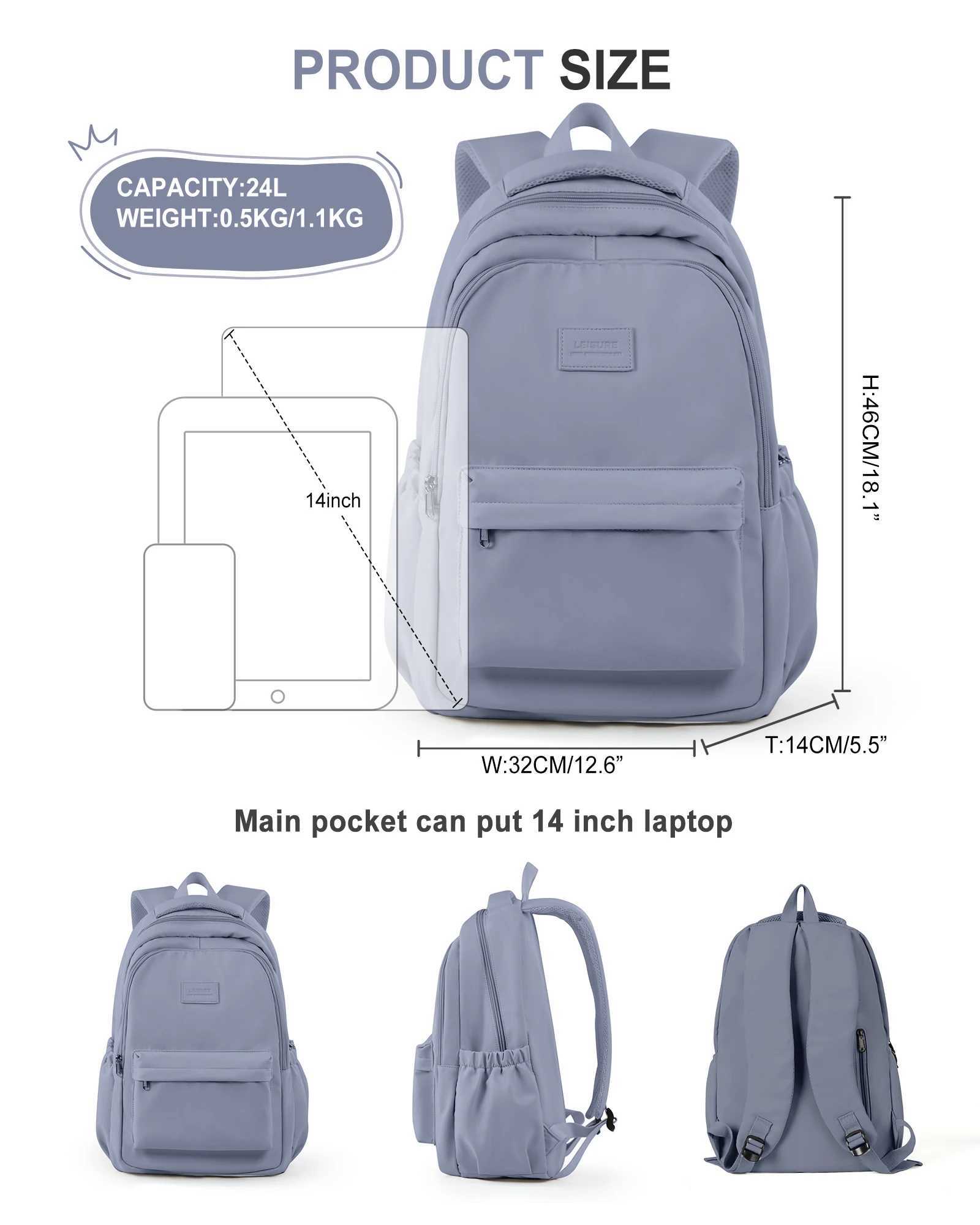 School Bag Lightweight Casual Daypack College Laptop Backpack for Men Women Water Resistant Travel Rucksack for Sports High Z250617