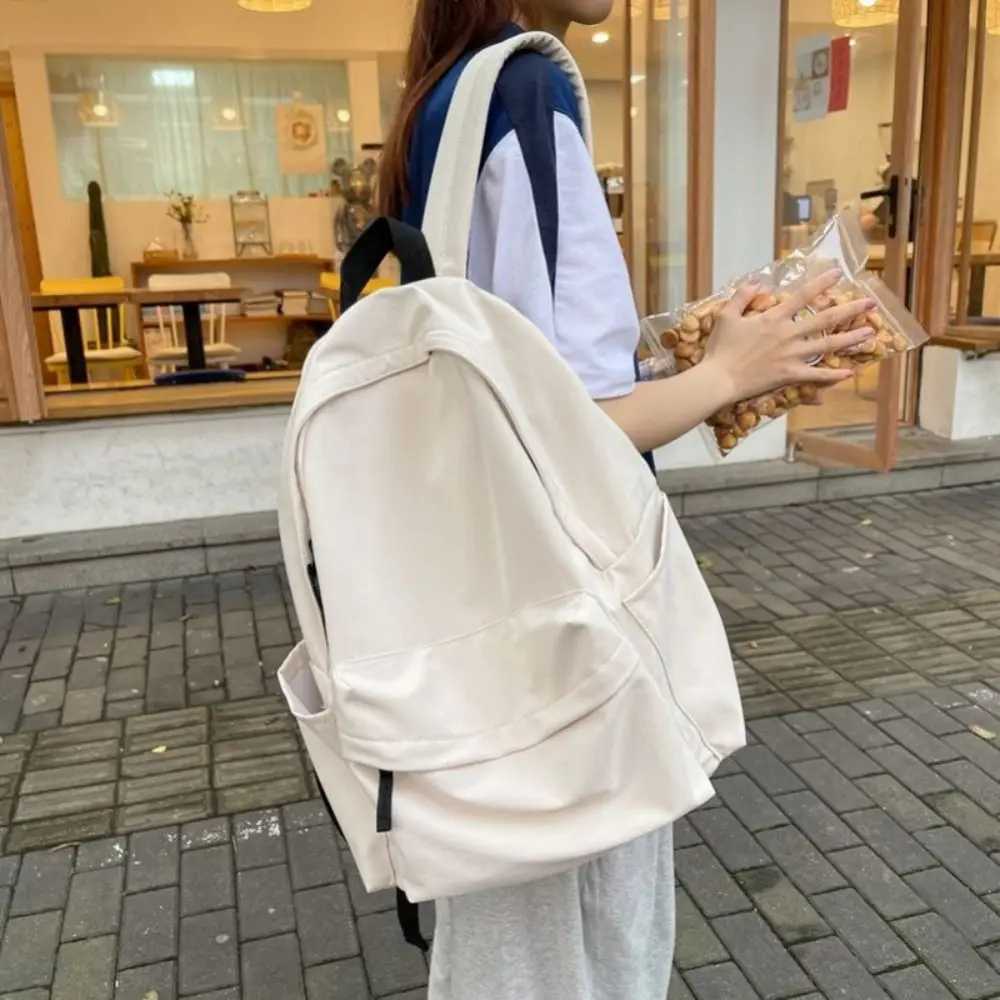 Nylon Versatile Backpack Black Grey White Red Waterproof Travel Bag Large Capacity Washable Computer Bag Unisex School Bag Z250617