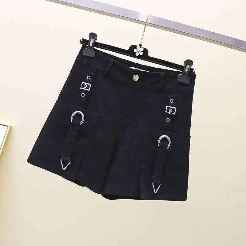 Normal Casual Black High Waist Denim Shorts for Women Summer Stretchy Comfy Fashion Clothing 2025 Design Short Jean Pants Woman