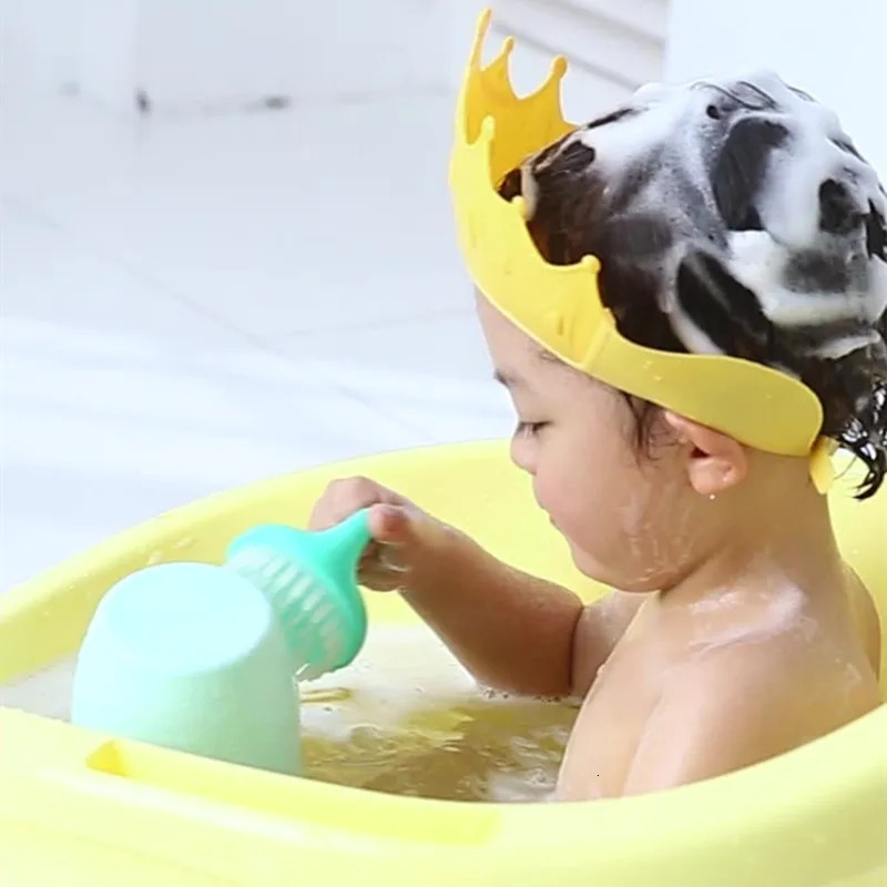 Adjustable Baby Shower Cap Waterproof Ear Protection Shampoo Cap Kids Shower Head Cover Baby Care Hat 250617