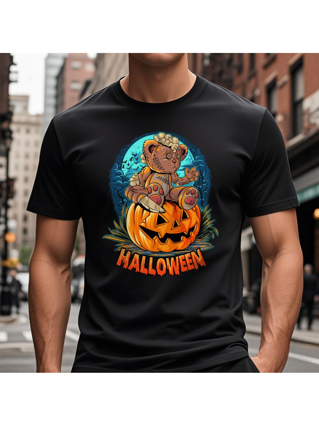 Dongdumaoyi Adult Graphics Round Collar Black Tiger White Cotton S-3Xl Men Short Sleeve 180G T Shirts Halloween ce55