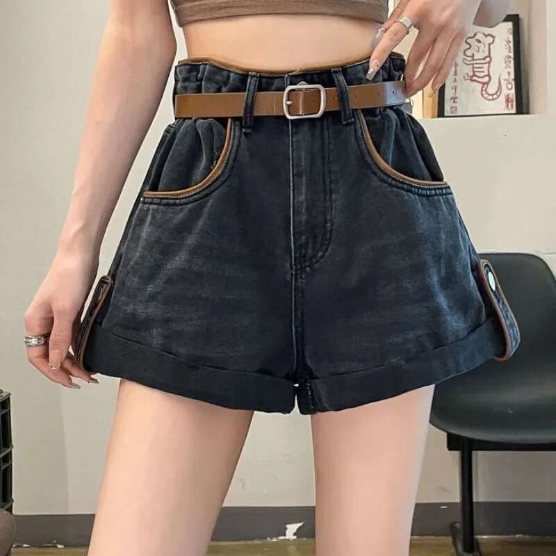 Wide Baggy Womens Denim Shorts Loose With Waist Pocket Female Short Jeans Pants Casual Harajuku Fashion Korean Style Kpop Hot