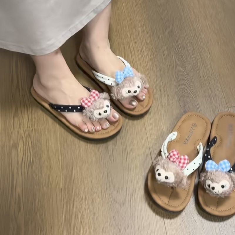 Summer Luxury bag Hot Selling Cartoon Cute Flip Flops for Outdoor Wear New Non Slip Versatile Soft Sole Beach Flat Ins Slippers