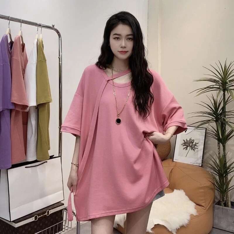 Plain Female Top Short Sleeve Womens T-shirt Clearance Youthful Clothes Y2k Tee Emo Korean Clothing Elegant 90s Vintage Fashion