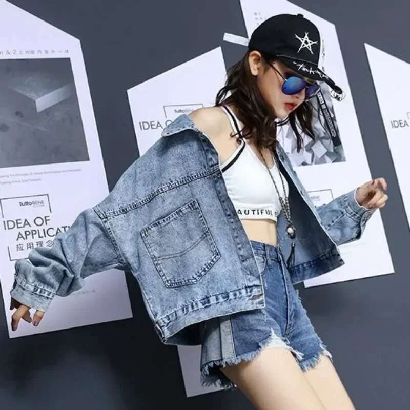 2025 New Arrivals Korean Spring Autumn Cowboy Coat Woman Low Cost Designer Cowgirl Clothing Streetwear In Denim Jacket for Women