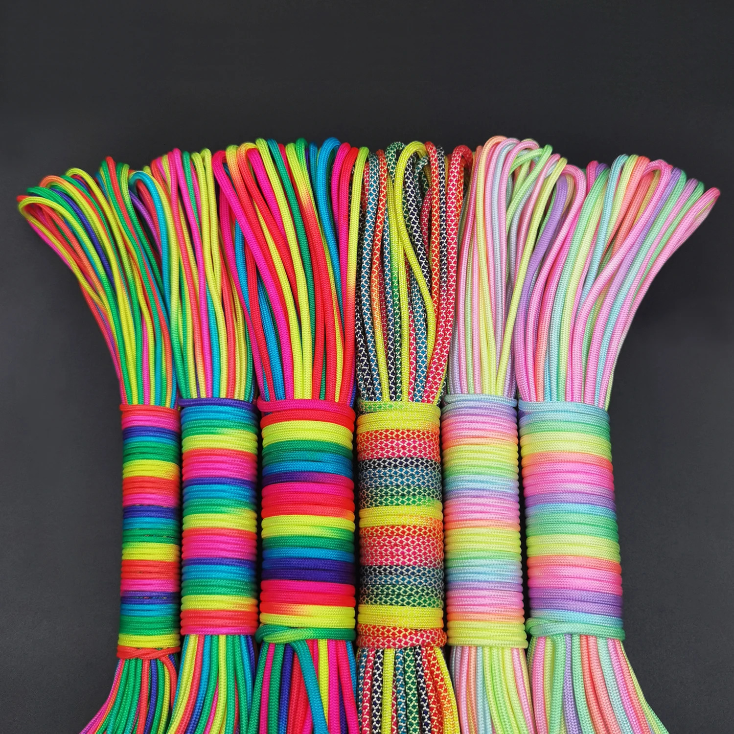 31 meters 2mm m 4mm diameter Rainbow rope 7 strands parachute Climbing camping survival gear bracelet 250611