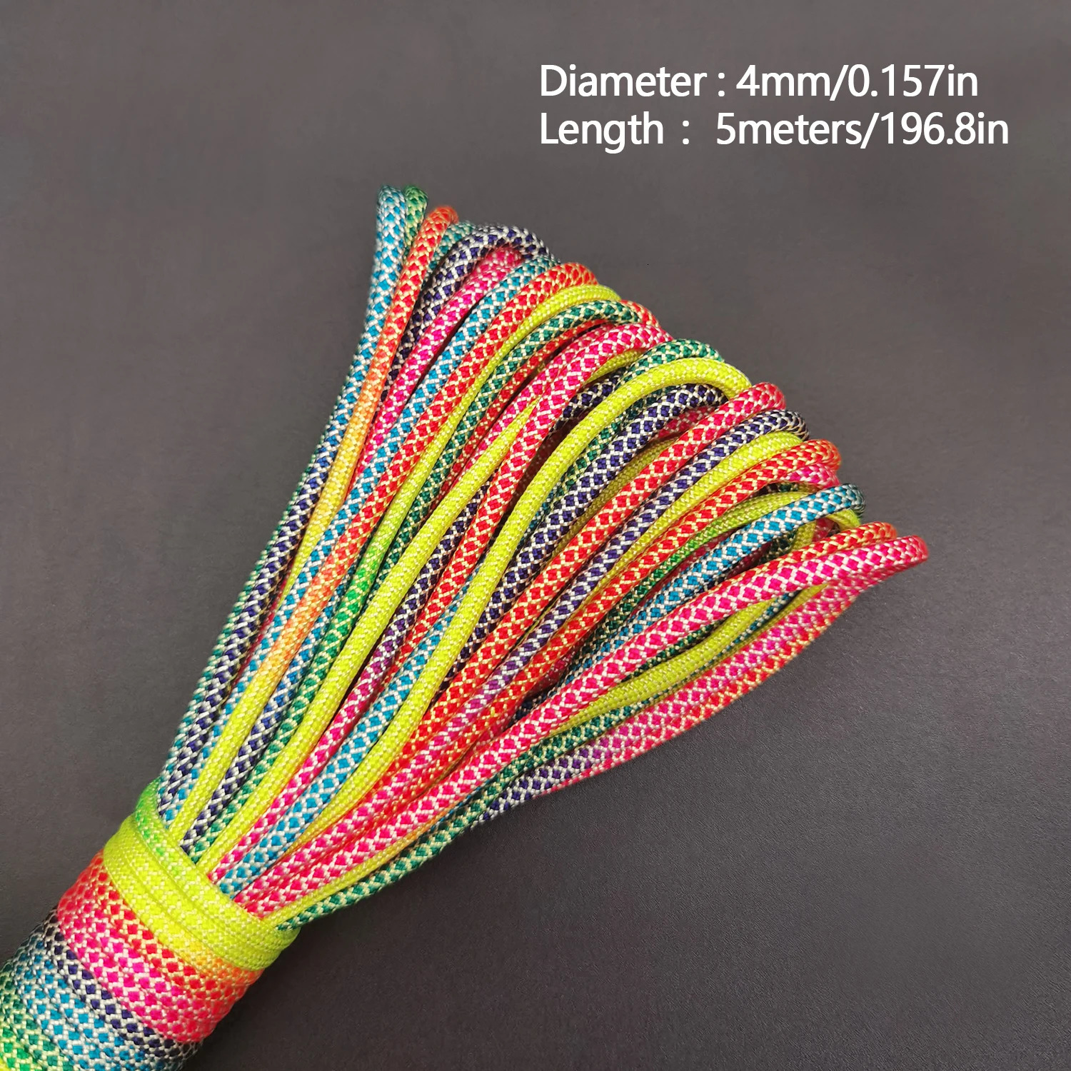31 meters 2mm m 4mm diameter Rainbow rope 7 strands parachute Climbing camping survival gear bracelet 250611