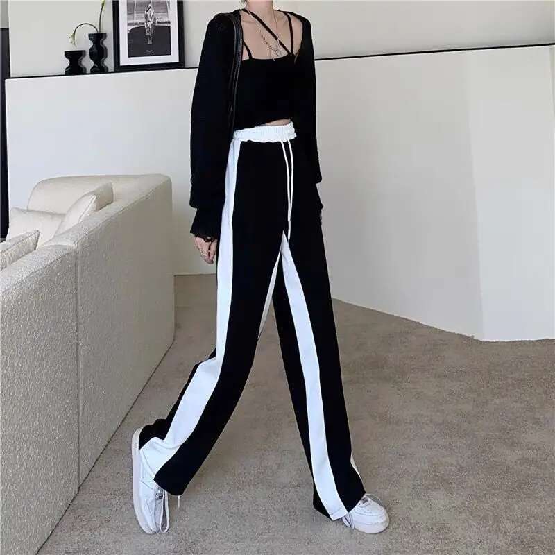 Womens Pants Sports Trousers for Women Joggers Clothing Jogging Fitness Drawstring Sweatpants Loose Baggy Wide Leg One Size G