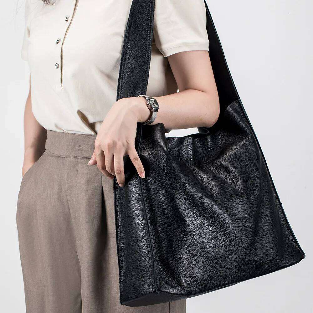 Fashion Women's Genuine Leather Large Capacity Tote Shoulder Crossbody Bags Ladies Business Office Working Commuter Bag