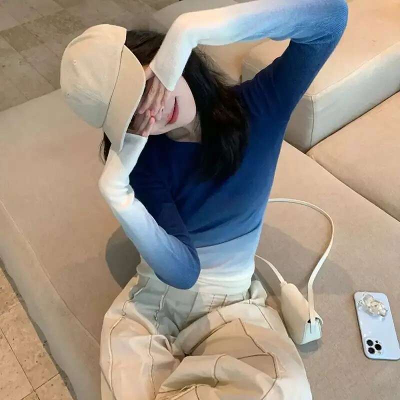 Tshirt Top for Women with Print Woman T-shirt Blue 2025 Mesh Slim Clothing Sleeves Trend Korea Stylish Xxl Alt Pulovers Emo Tee