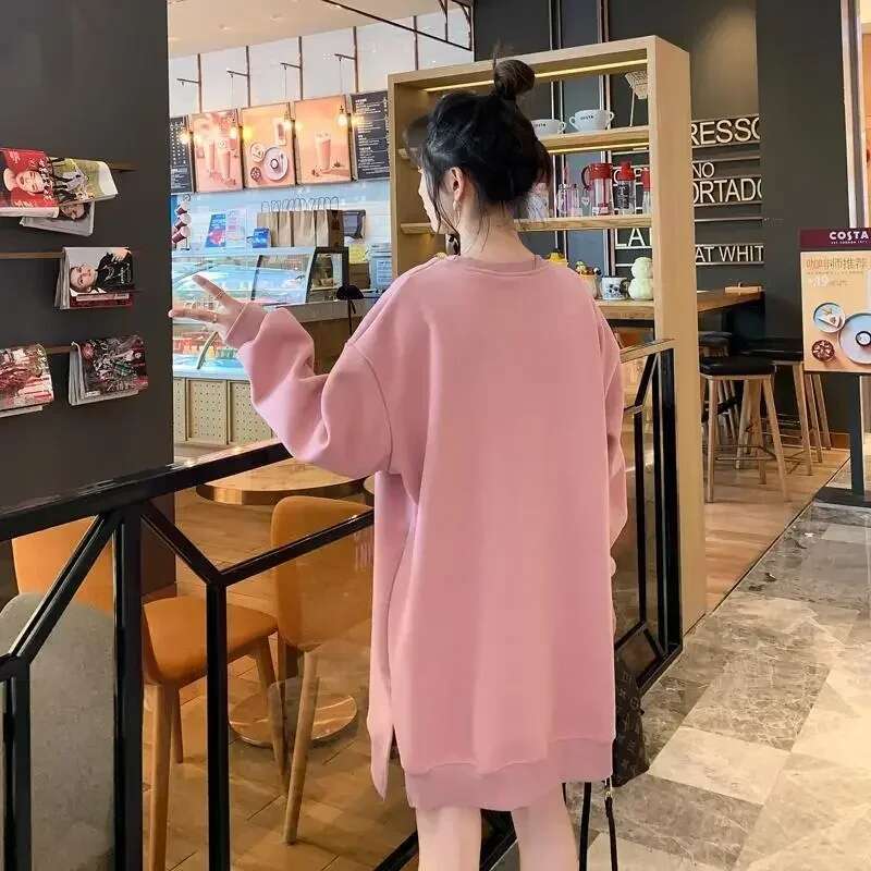 Baggy Loose Text Womens Sweatshirts Letter Printing Female Top Korean Y2k Vintage On Promotion 2000s Matching Casual Pullovers