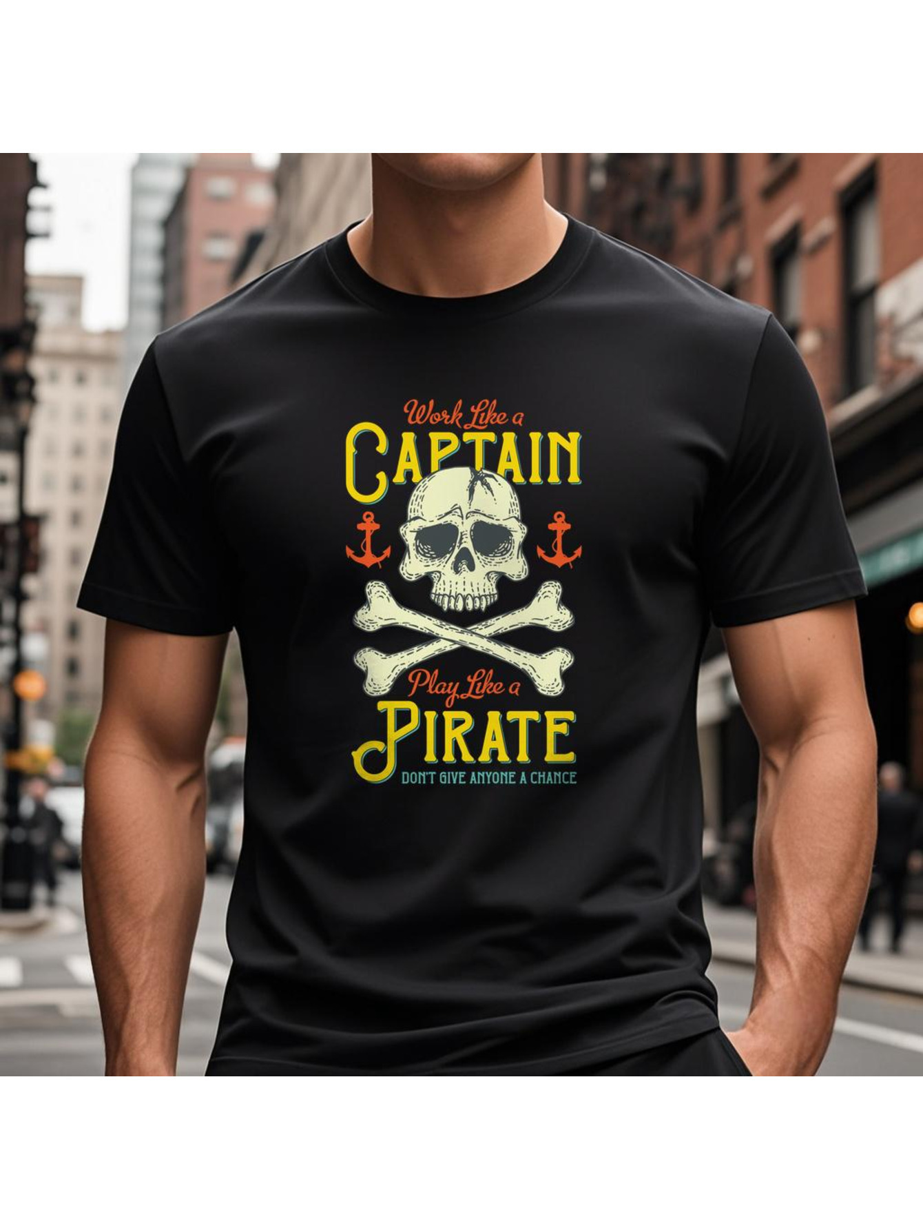 Dongdumaoyi Cotton Text Men Adult 180G S-3Xl White Short Sleeve T Shirts Round Collar Black Skull afe1