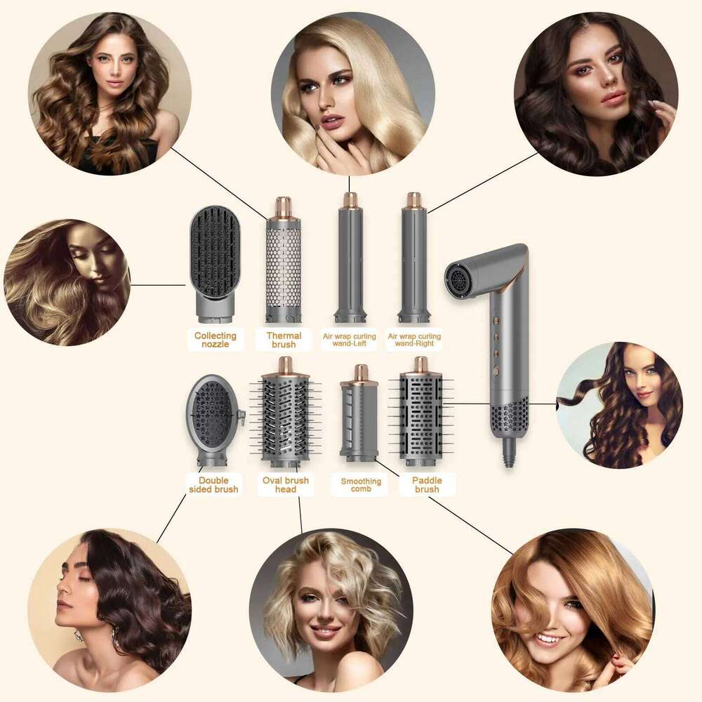 8 in 1 Handle Foldable Portable Multifunctional Home Dryer Folding Styling Comb Multi Styler Hair Care