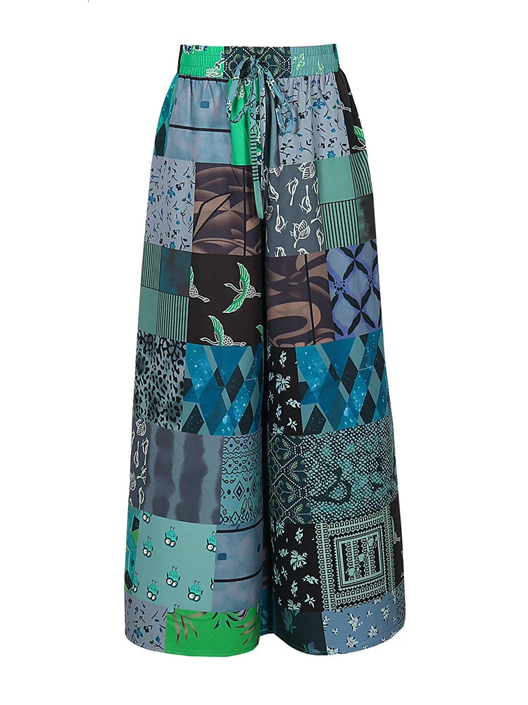 plus Size Boho Cotton Linen Pants for Women Summer Vintage Loose Wide Leg Trousers Streetwear Casual Elastic Waist Female Fashi 250609