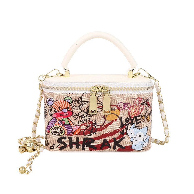 Free Shipping 2025 New Designer Bag Trendy Unique Graffiti Single Shoulder Handbag Large Capacity Fashionable High Quality Shopping Bag