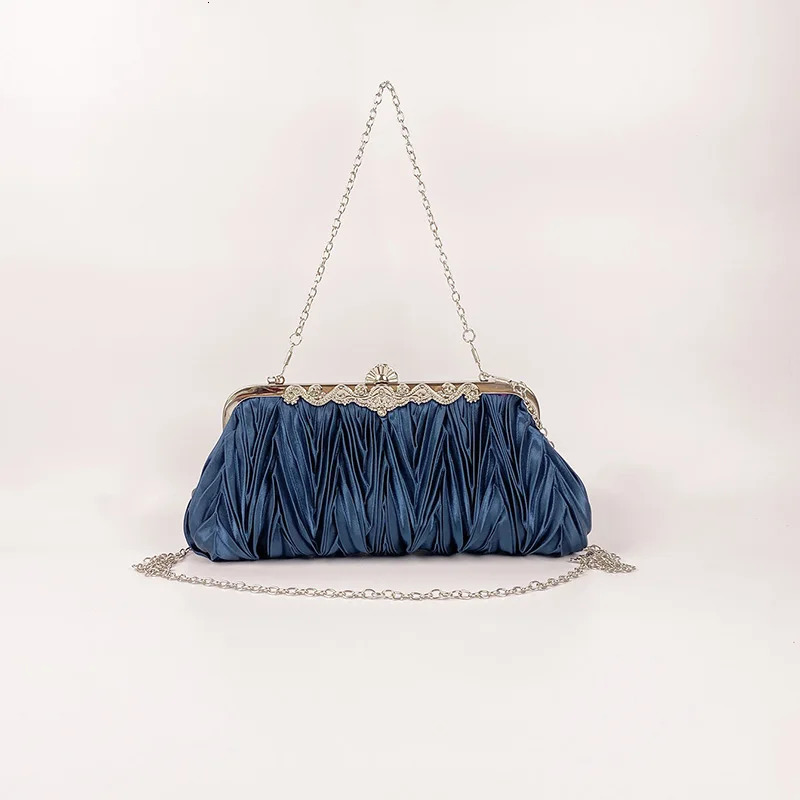 pleated dinner bag celebrity banquet clutch one shoulder crossbody chain highend versatility trendy bag 250614