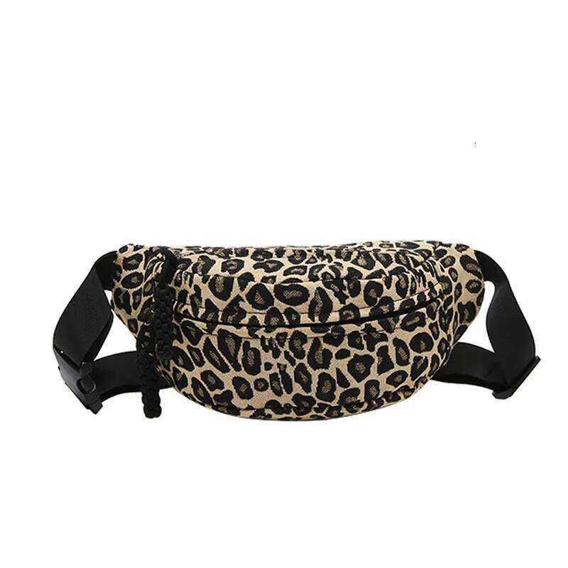Leopard print Women Canvas Fanny Pack Chest Fashion Shoulder Crossbody Bags High quality Waist Belt Bag bag
