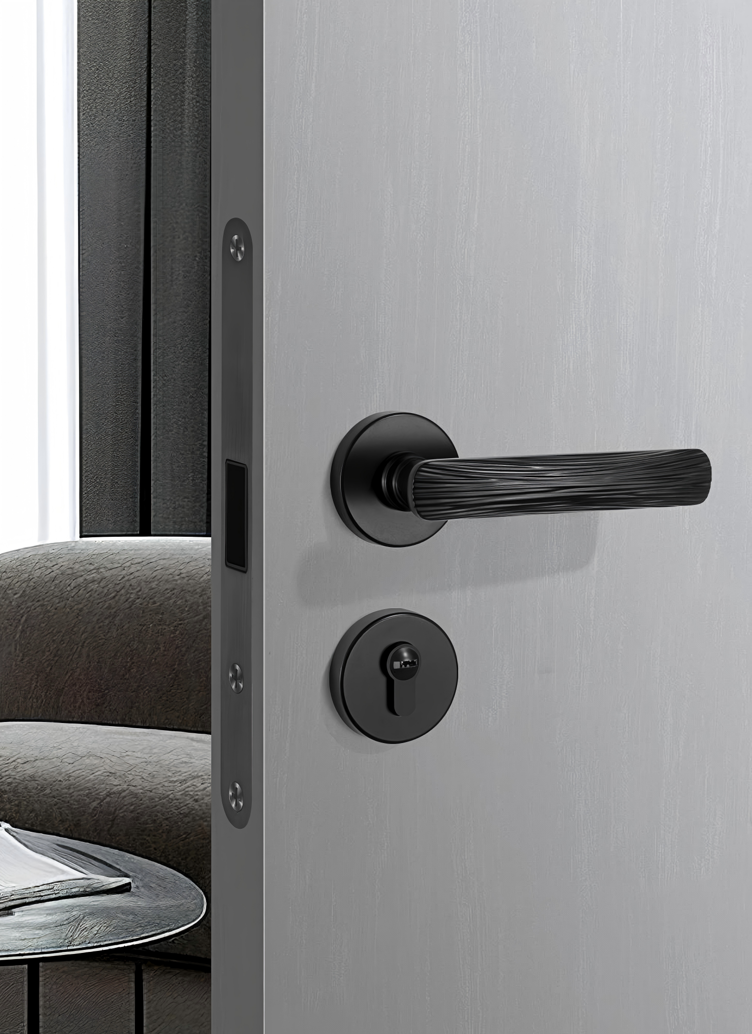 Indoor bedroom door stainless steel wolfsbane lock cylinder mute door lock 72F265