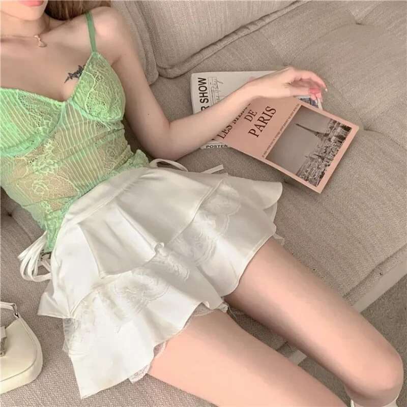 Cute Woman Skirt Patchwork Skirts for Women Kawaii Ruffle Casual High Quality Luxury Elegant New In Harajuku Summer 2025 Stylish