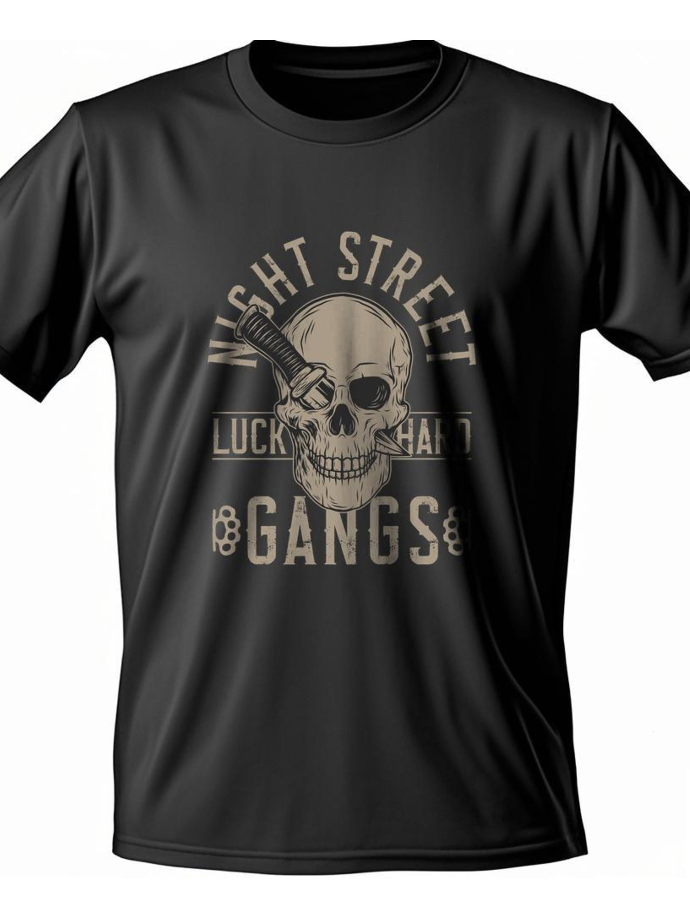 Dongdumaoyi Skull T Shirts Adult 180G White Men S-3Xl Short Sleeve Cotton Round Collar Black Text eef2
