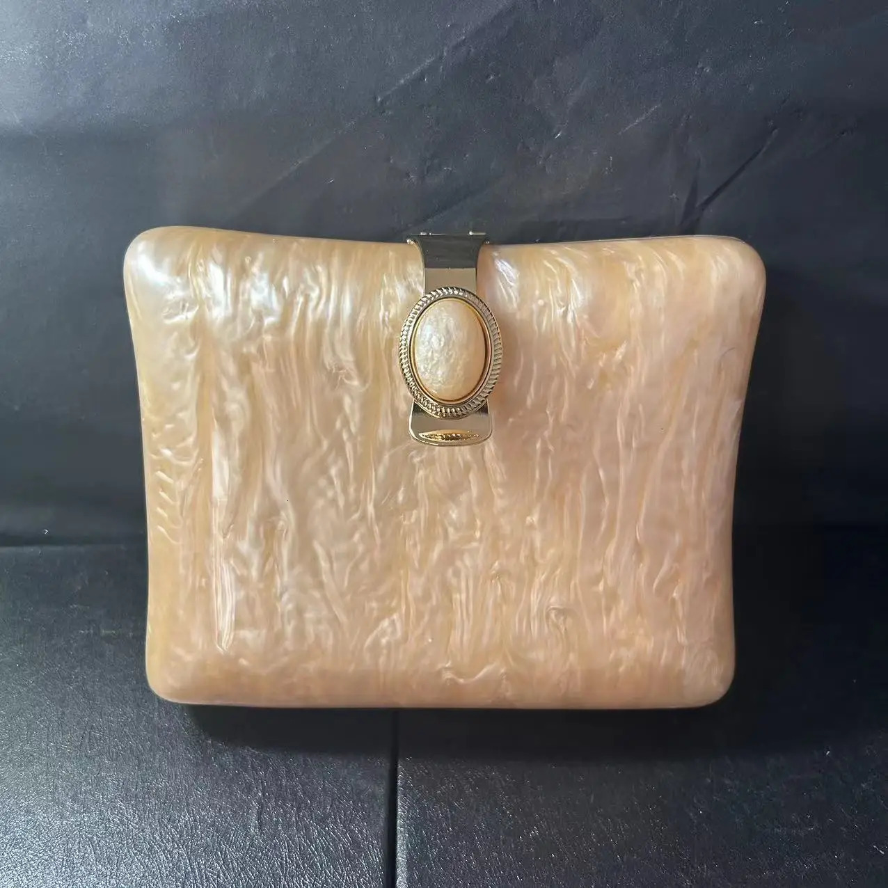 Designer Pearl Women Acrylic Evening Bags Luxury Lady Solid White Clutch Purse Vintage Party Prom Cute Casual Handbags 250614