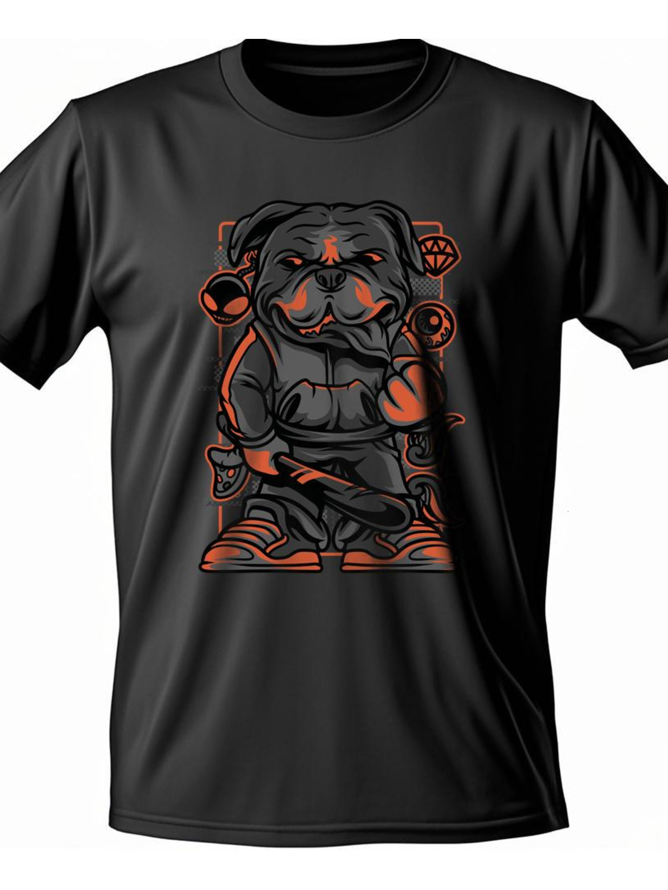 Dongdumaoyi Men Black White 180G Graphics Round Collar T Shirts Short Sleeve S-3Xl Cotton Tiger Adult 5fa3