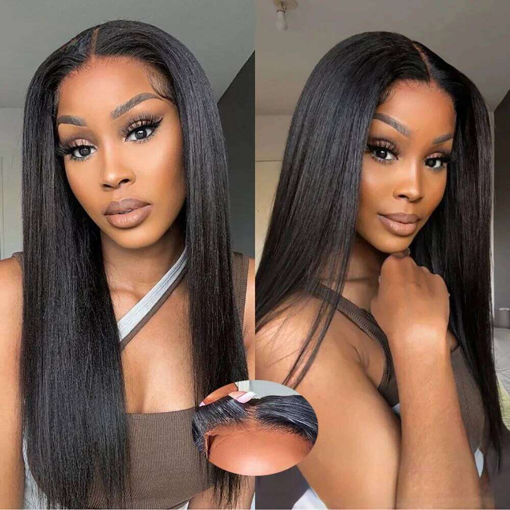 Human Hair Ready To Wear Brazilian Transparent 13x4 Bone Straight Frontal Wig 5x5 Glueless Lace Closure Wigs