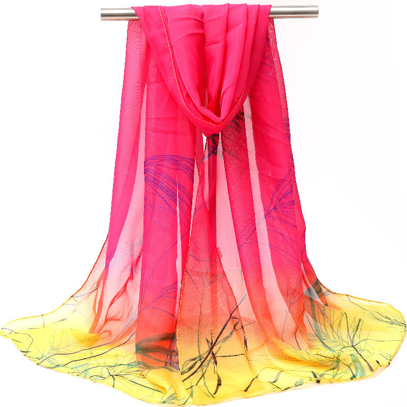 K1048 2024 Spring and Autumn New Women's Auspicious Bird Women's Chiffon Long Silk Scarf Wholesale Yiwu Small Gauze Scarf March 8th