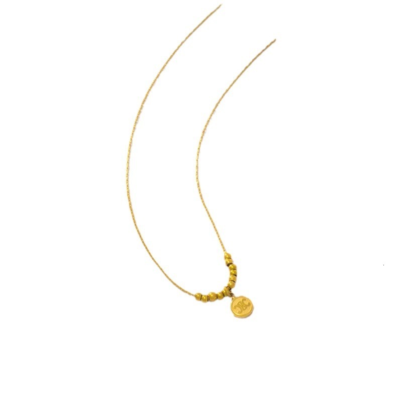 Collarbone Chain Simple Niche Versatile Arc de Triomphe Titanium Steel Non-Fading Gold-Plated Necklace for Women