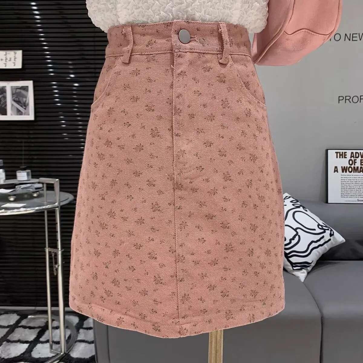 New In Vintage High Waist Flowers Jeans Skirts for Women Harajuku Cheap Summer 2025 Aesthetic Stylish Modest Woman Denim Skirt