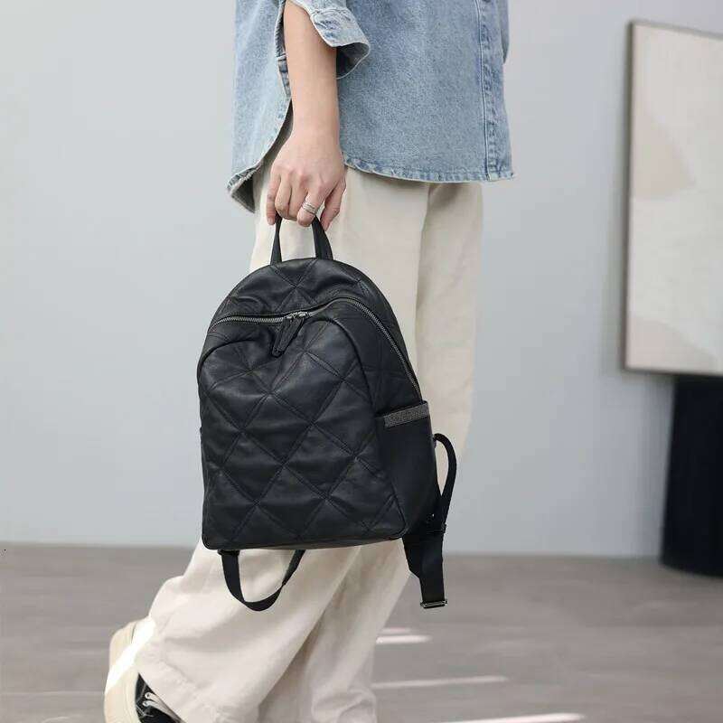 2025 New Arrival Women Genuine Leather Backpack Soft And Comfortable Fashion Versatile Style Cowhide Bags