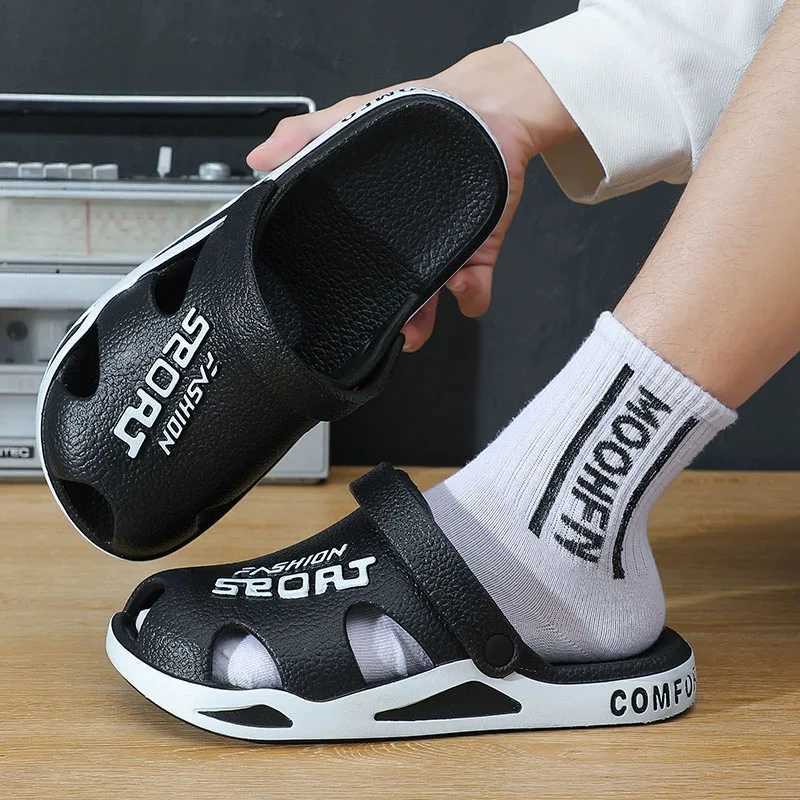Smile Shoes For Men Outdoor Beach Sandals Cave Shoes Plus Size Comfortable Sandals EVA Non-slip Outsole Fashion Sports Slippers Z250617
