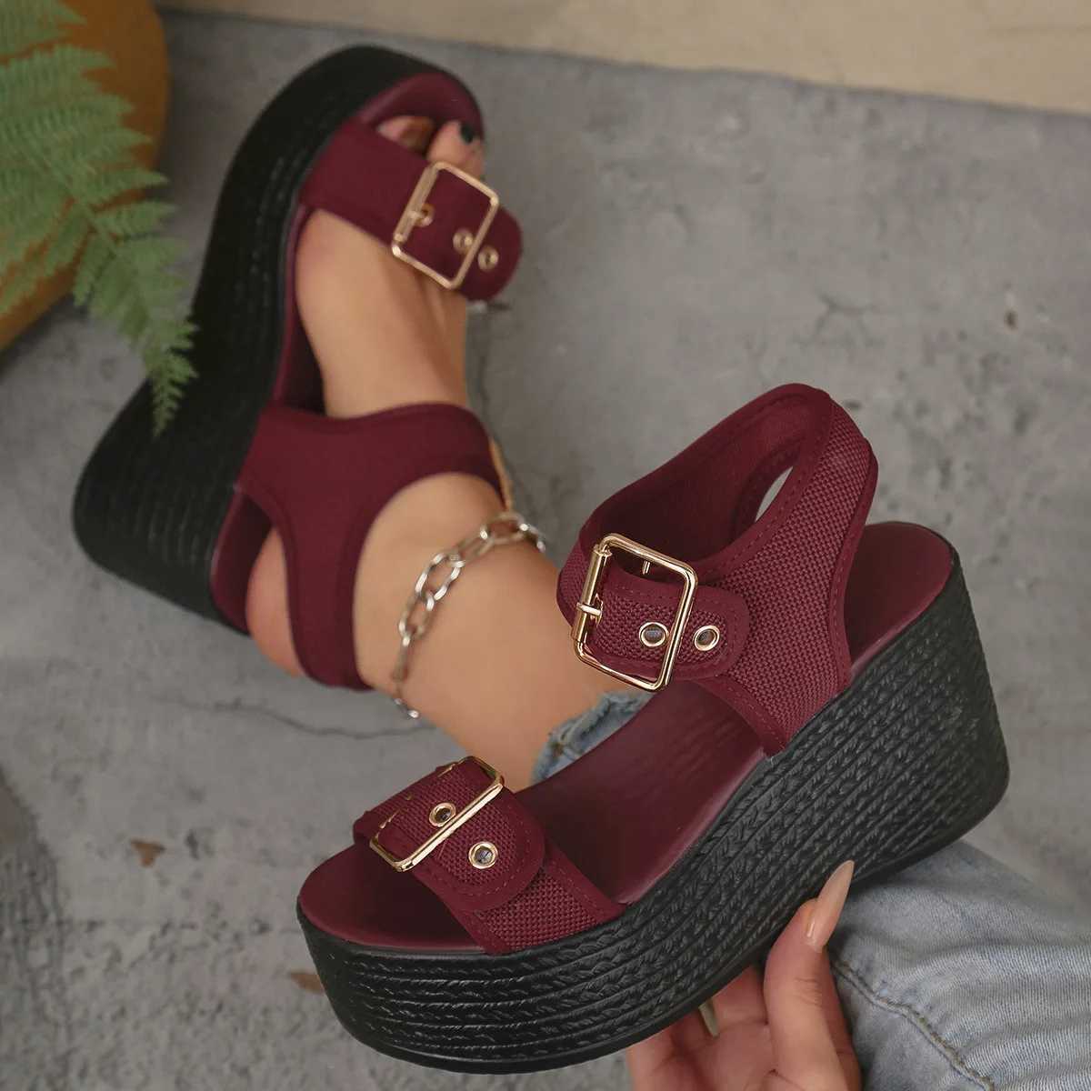 Summer Womens High Heel Shoes 2025 New Casual Platform Wedge Heel Sandals Womens Fashion Open Toe Rome Sandals Sandalias Mujer Z250617
