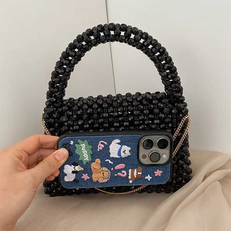 Solid Color Beaded Bag Portable Designer Handbags Purses Messenger Top-Handle Ladies Gift Exquisite Women Fashion DROPSHIPPING Z250617