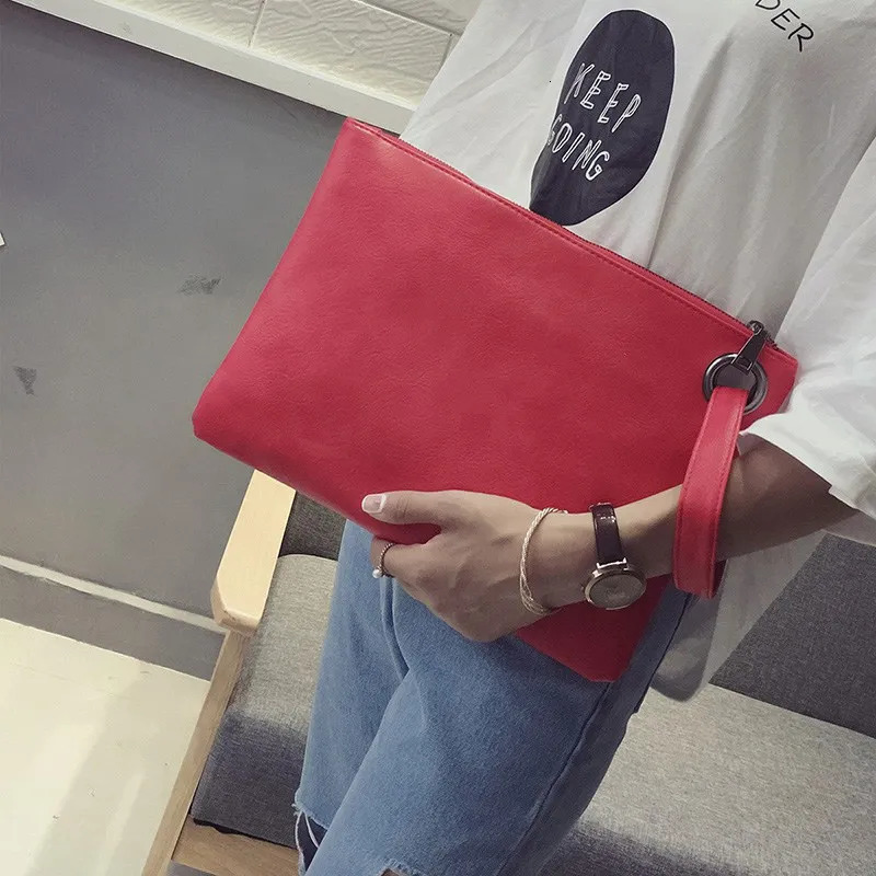 Fashion solid womens clutch bag leather women envelope bag clutch pu leather bag female Clutches sac Immediately 250617