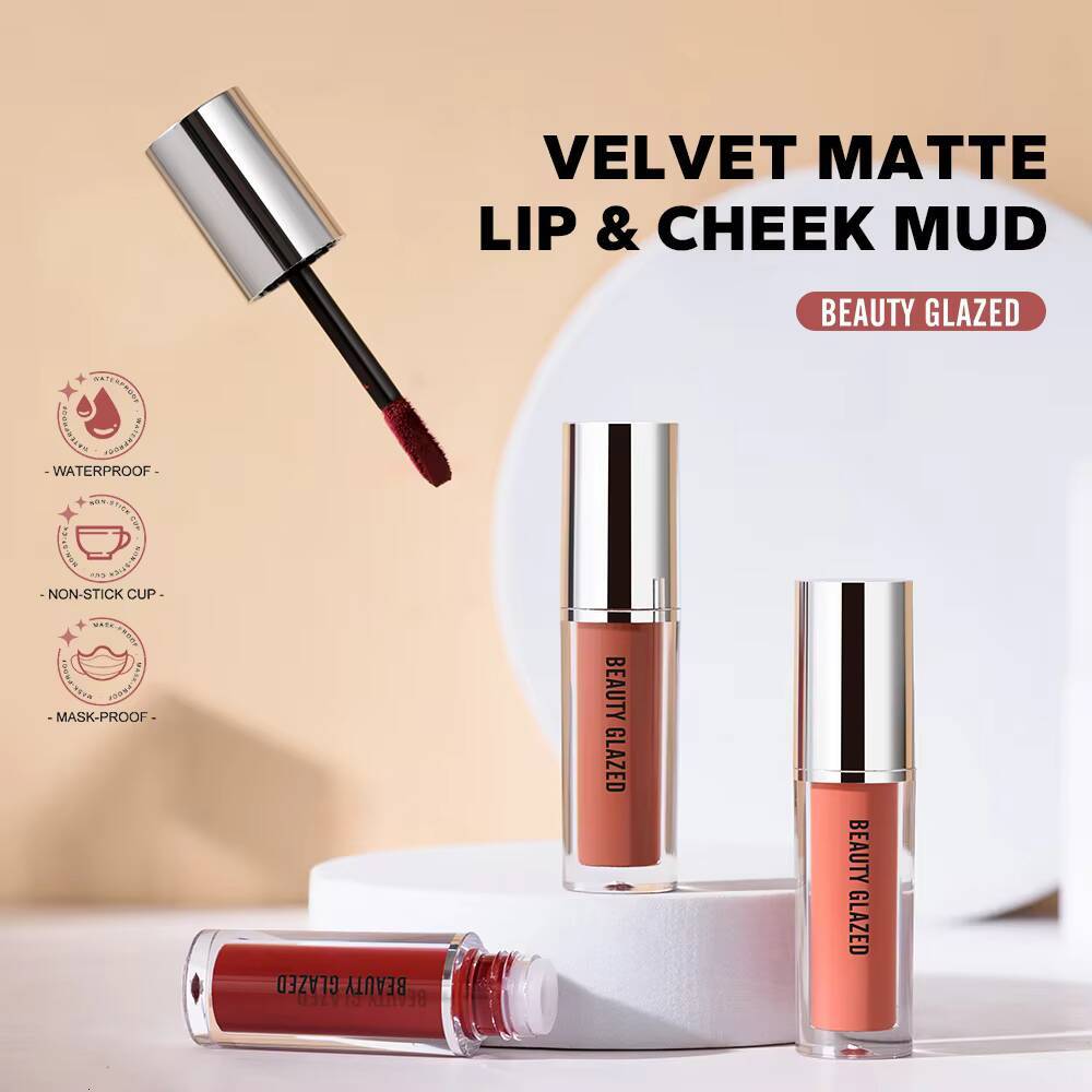 BEAUTY GLAZED 24H Long Lasting Liquid Waterproof Lipstick Gloss Makeup Matte Lip Tint Maquiagem Make Up happy