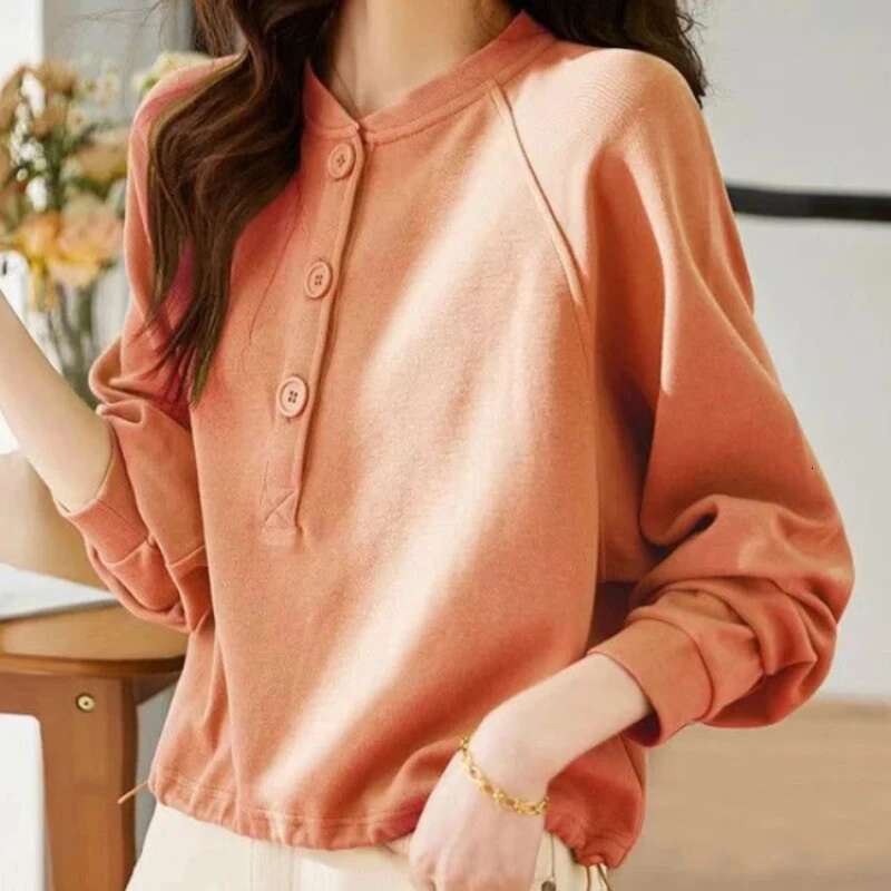 Cotton Woman Tops Spring and Autumn Sweatshirt for Women Korean Matching Cheap Sweat-shirt Outerwears Novelty Aesthetic Pullover