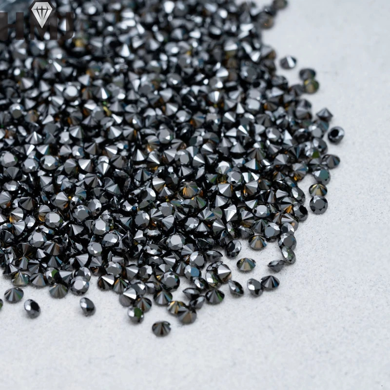 Small Sizes Loose Wholesale 1.0ct Stone 0.8mm-3mm D Color Lab Grown Black Diamonds for Jewelry making 250617