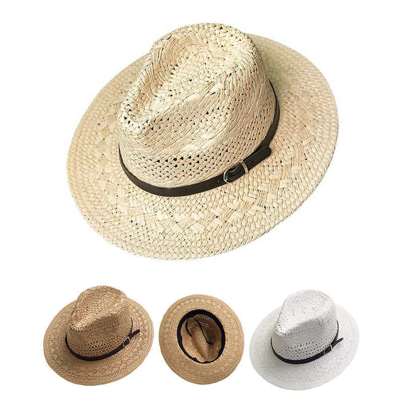 Summer Hat for Women, Sun Protection Visor Hat with Belt Buckle, Versatile Beach Woven Straw Hat, Outdoor Travel Sun Hat 250615