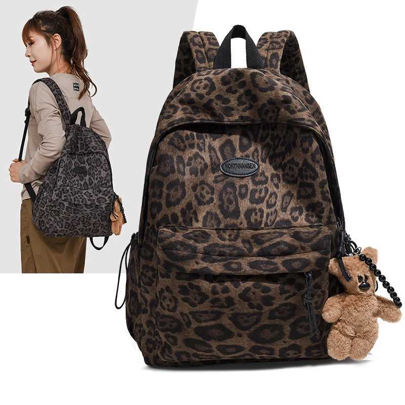 Leopard print Woman Backpack School Book Bags For Teenage s New Female College Bag Student Lady leisure BagPack Z250617