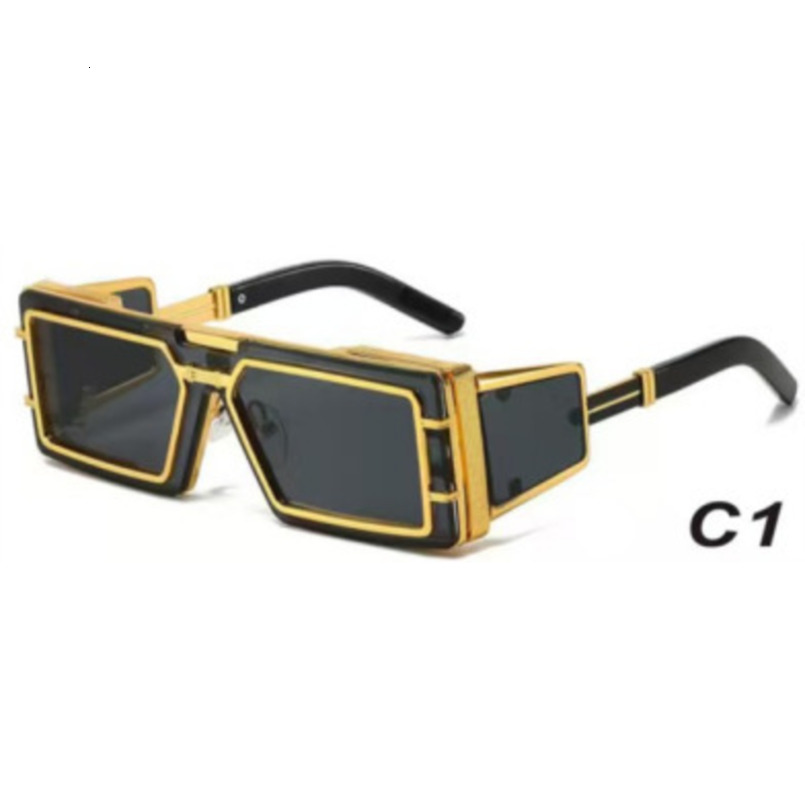 25 New High-End Full Metal Inlaid Frame Cyberpunk Square Fashion Trendy Sunglasses For Men And Women