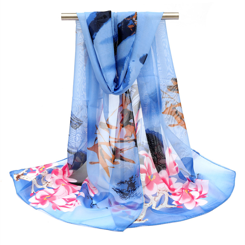 K1053 Chiffon scarf shawl fashionable and versatile sunscreen scarf elegant four seasons decoration ladies beach towel gift wholesale