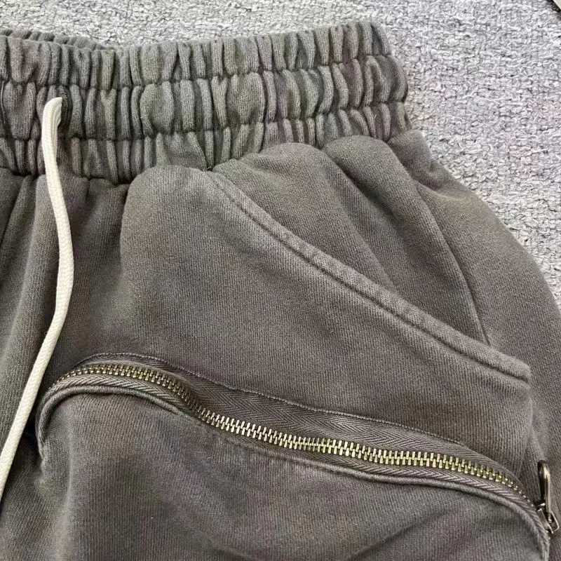 New Shorts Heavyweight Make Old Multiple Pockets Zipper Loose Casual Trend Men Woman Oversized Work Pants Breeches Z250617