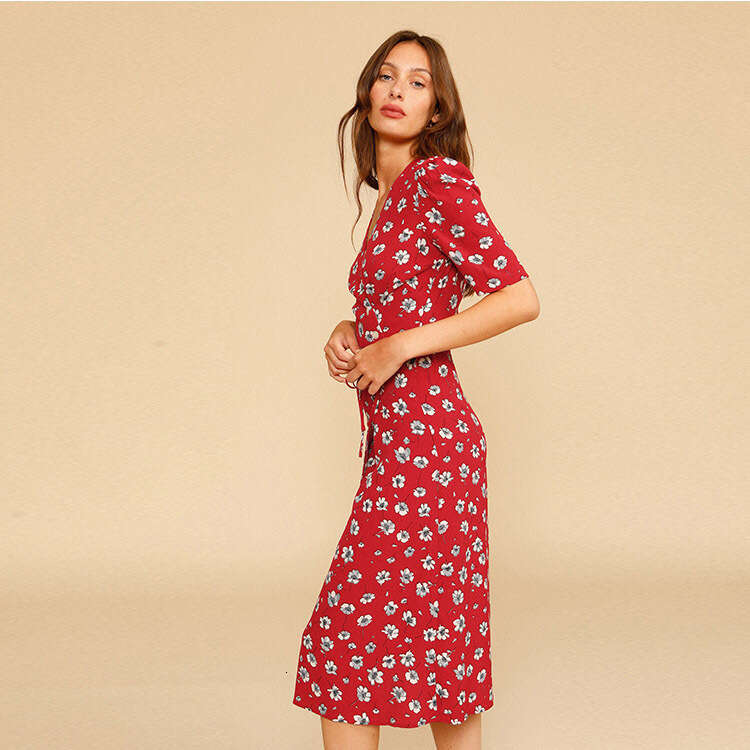 Undefined Devise Tender 114#ref Rayon Floral Print Tea 2025 Summer New French Style Womens Dress